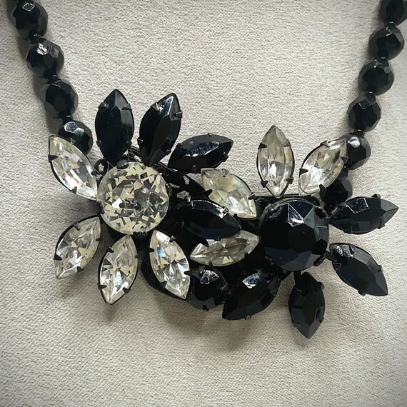 Vintage Miriam Haskell Parure Signed – Black & Cr… - image 7