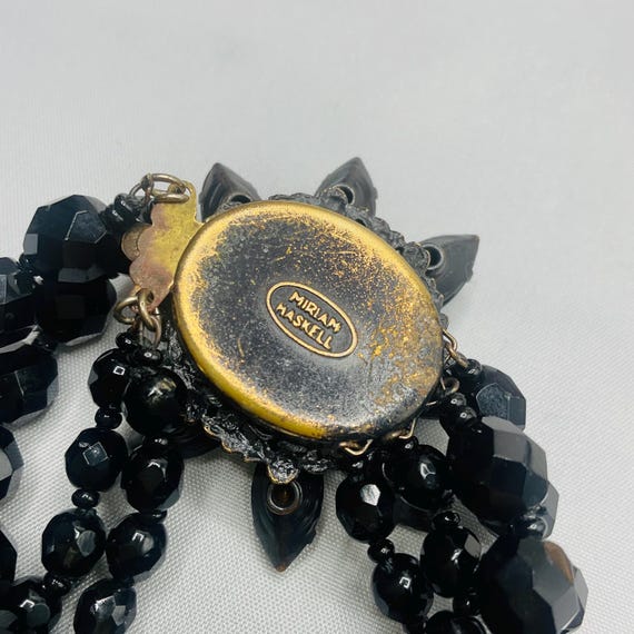 Vintage Miriam Haskell Parure Signed – Black & Cr… - image 18
