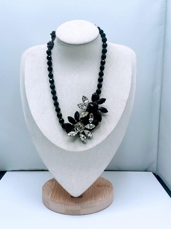 Vintage Miriam Haskell Parure Signed – Black & Cr… - image 8