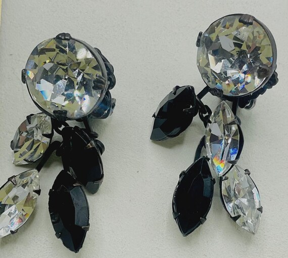 Vintage Miriam Haskell Parure Signed – Black & Cr… - image 13