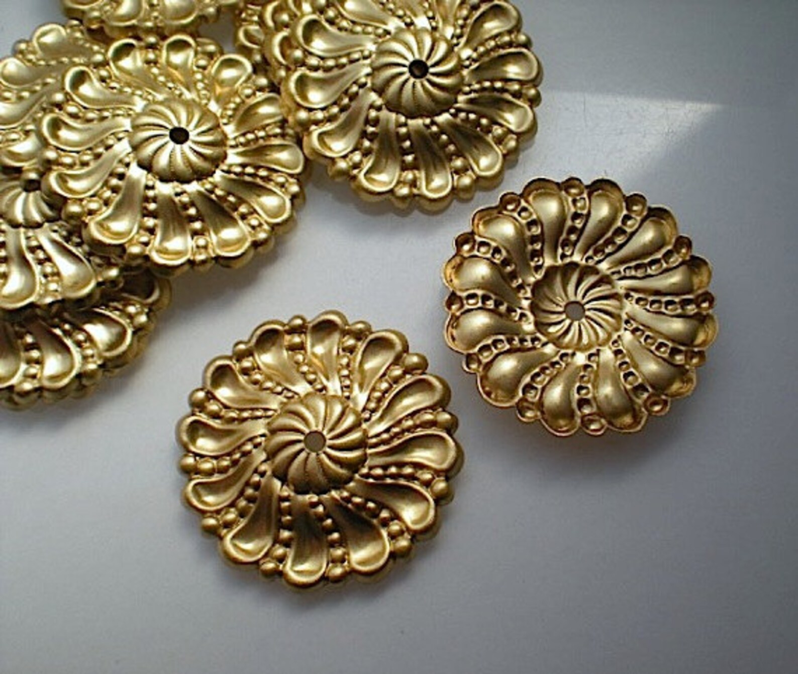 12 brass mirror rosettes No. 13 Etsy