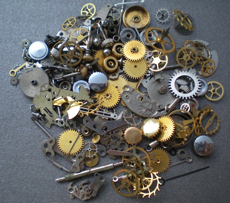 WHAT you SEE is what you GET  Vintage steampunk watch parts image 0