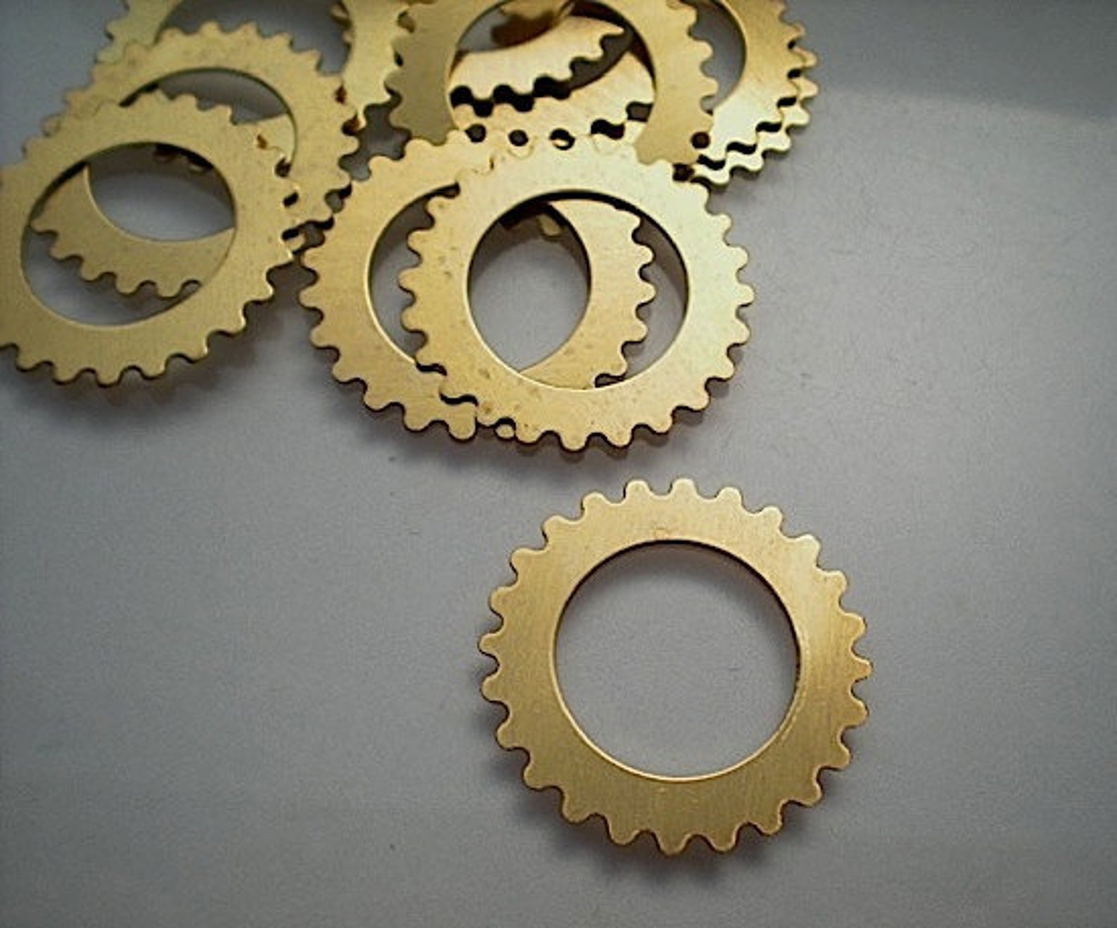 12 Large Brass Open Gear Charms/stamping Blanks Etsy