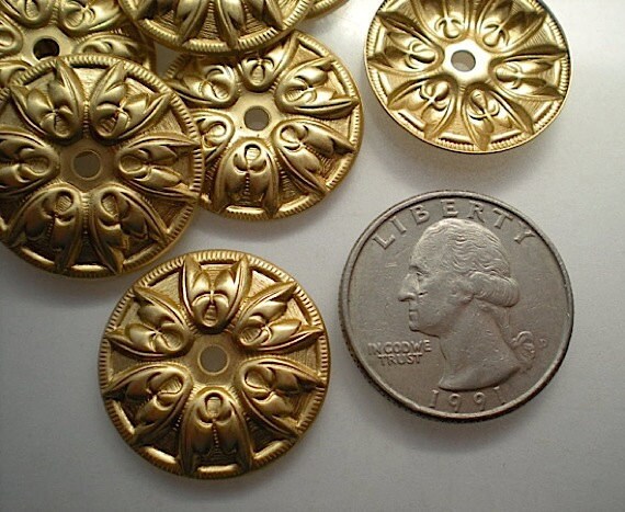 12 Brass Mirror Rosettes No 1 12 Brass Mirror Rosettes No 1