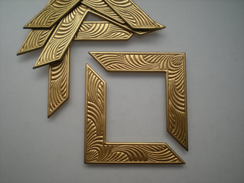 6 Brass Art Deco Corner Brackets No. 1 Etsy