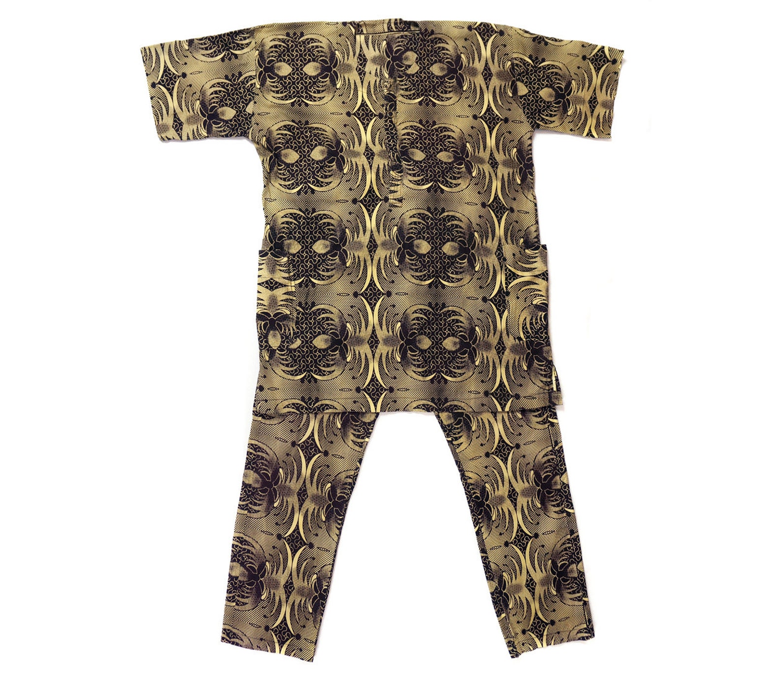 Vintage Print Shirt Pants Sets 2026.Vintage African Mens Wax Print Shirt & Pants From Cote D'ivoire NW29 ...