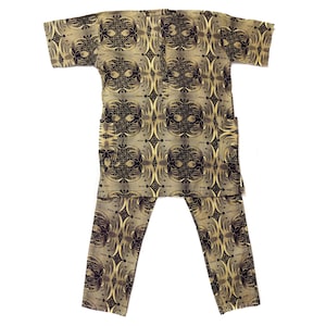 Vintage African Mens Wax Print Shirt & Pants from Cote d&#39;Ivoire NW29