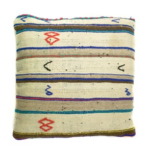 Antique Moroccan wool blanket pillow cover, handmade and one of a kind #A