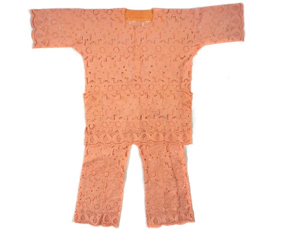 Vintage 80’s African Yoruba Lace Agbada, Shirt and Pants Set, Nigeria NL112