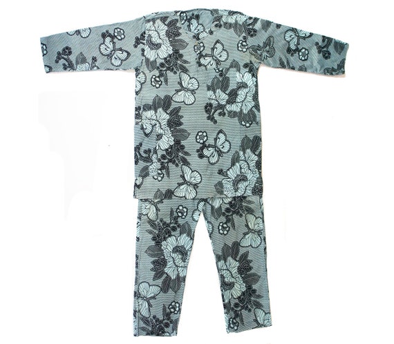 Vintage African Mens Wax Print Shirt & Pants Suit