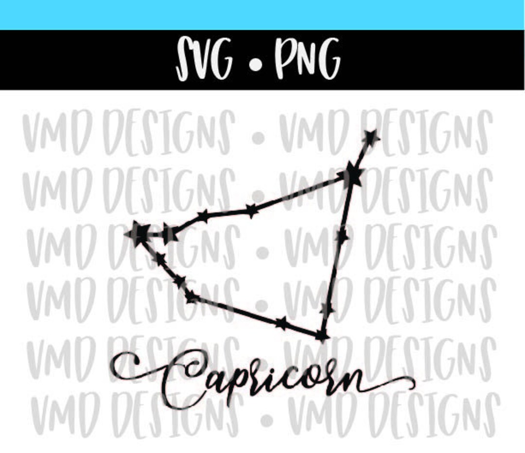 Capricorn Star Constellation and Outline Zodiac, Astronomy SVG PNG - Etsy