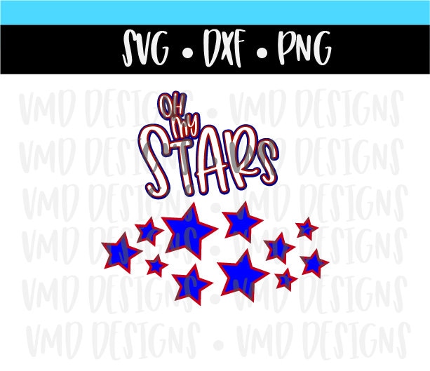 Oh My Stars Decal and Outlines with Stars and Outlines SVG DXF PNG