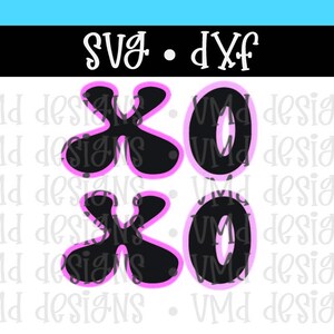 Câlins et bisous XOXO SVG DXF