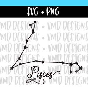 Vissen Star Constellation en Outline Zodiac Astronomie Astrologie SVG PNG