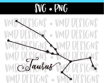 Taurus Star Constellation and Outline Astronomy Astrology Zodiac SVG PNG