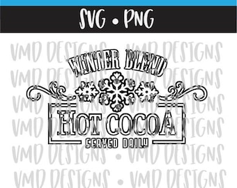 Winter Hot Chocolate Design SVG PNG