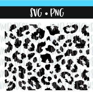 May include: Black and white leopard print pattern. The pattern is made up of irregular black spots on a white background.