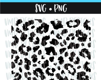 Fuzzy Leopard Print and Outline SVG PNG