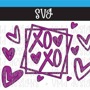 XOXO knuffels en kusjes Valentijnsdag harten SVG