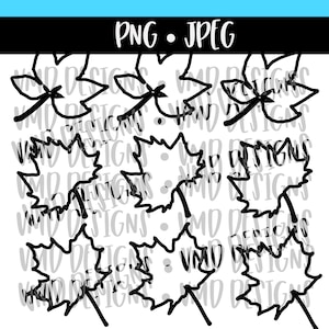 Fall Leaf Outline for the Fall Leaf Glitter Tumbler Tutorial PNG JPG