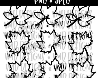 Fall Leaf Outline for the Fall Leaf Glitter Tumbler Tutorial PNG JPG
