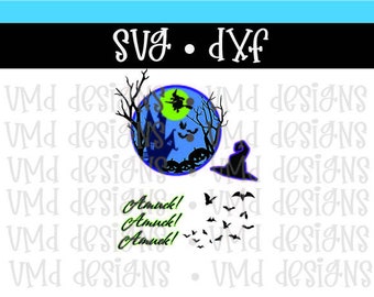 Hocus Pocus Inspired Halloween Scene with Amuck SVG DXF