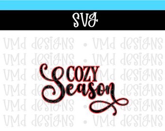 Cozy Season Decal and Outline SVG DXF