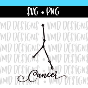 Cancer Star Constellation en Outline Zodiac Astronomie SVG PNG