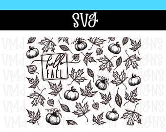 Hello Fall, Fall Leaf Laser File SVG (FILE ONLY)