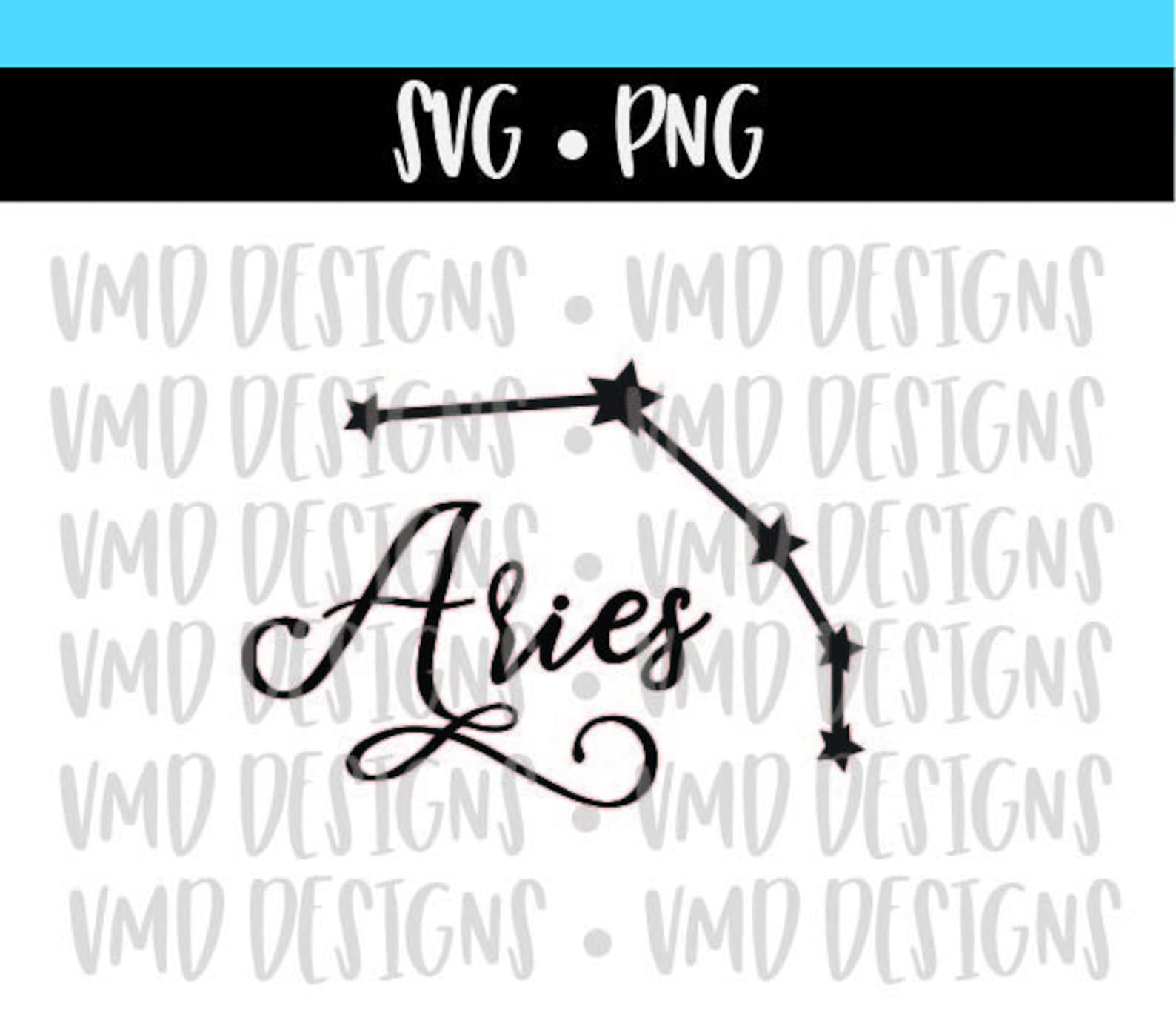 Aries Constellation and Outline Zodiac Astronomy SVG PNG | Etsy