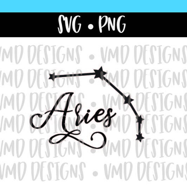 Aries Constellation and Outline Zodiac Astronomy SVG PNG