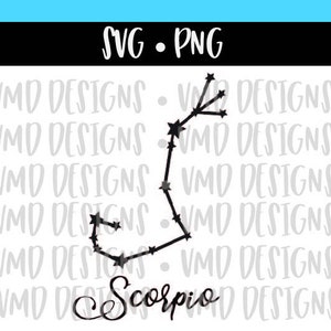 Schorpioen Star Constellation en Outline Zodiac Astronomie Astrologie SVG PNG