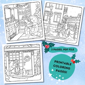 Cozy Christmas Coloring Pages | Coloring Pages For Adults, Coloring Book, Instant Download, Printable Coloring Pages, Cozy Coloring