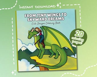 Cute Dragon Coloring Book | 20 Fantasy Pages (Digital Download)