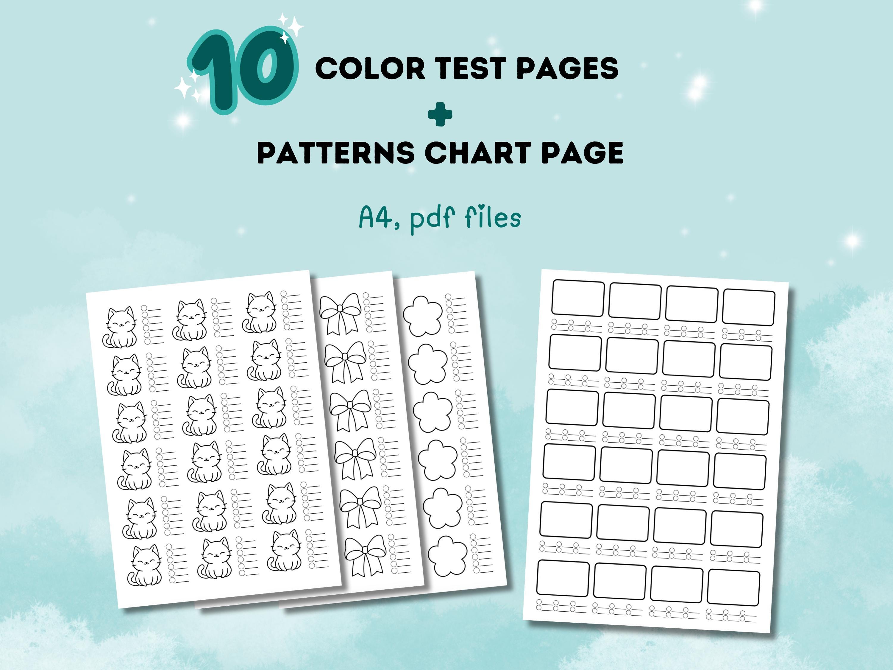 Color Reference Chart Test Pattern Color Test Page | Swatch Test | Color Swatch | Colour Swatch | Marker ...