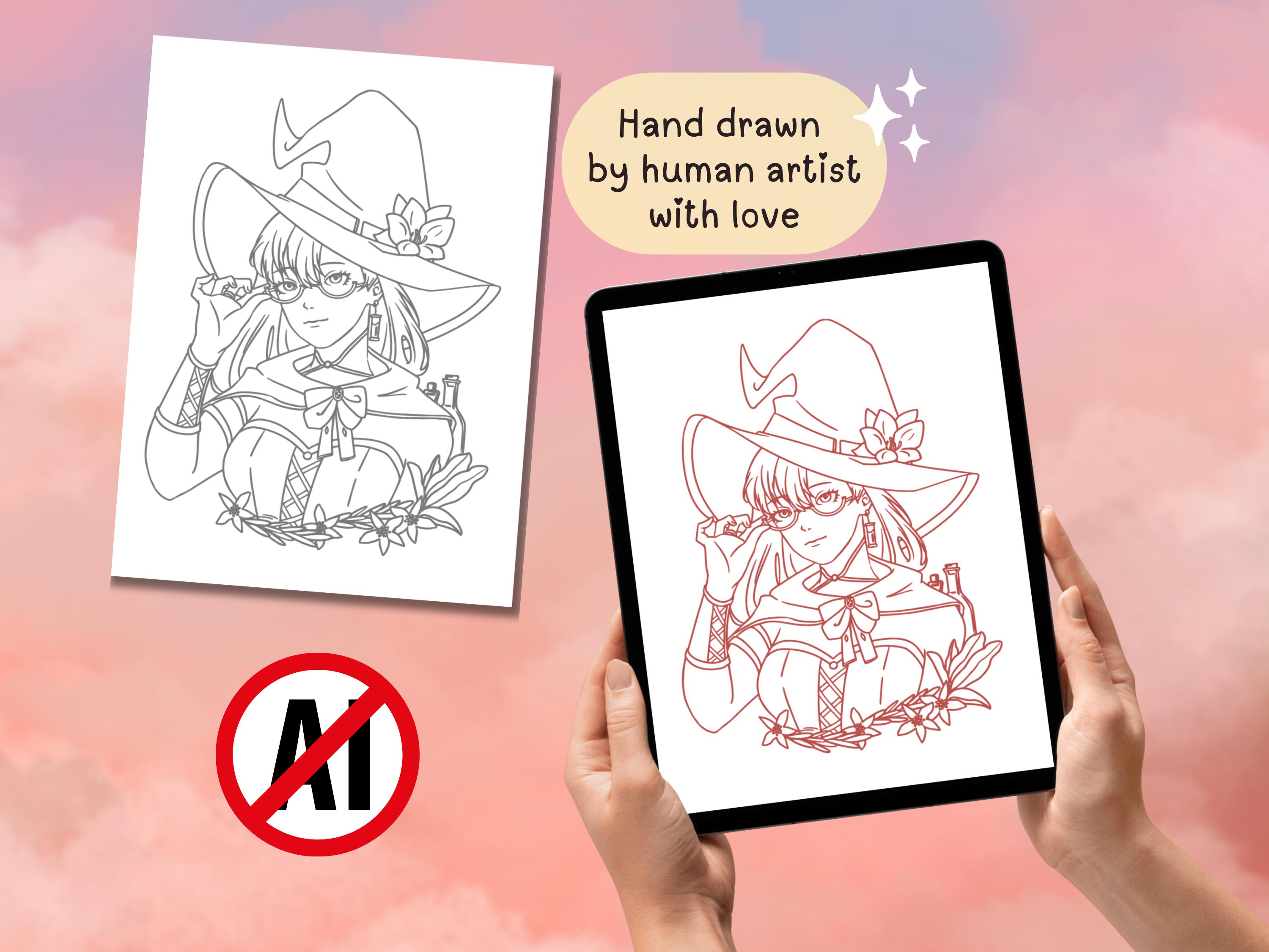 Alchemy Witch Coloring Page | iPad Coloring | Powerful Witch Coloring ...