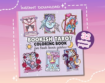 Bookish Tarot Coloring Book | 32 Romance Pages (Digital Download)