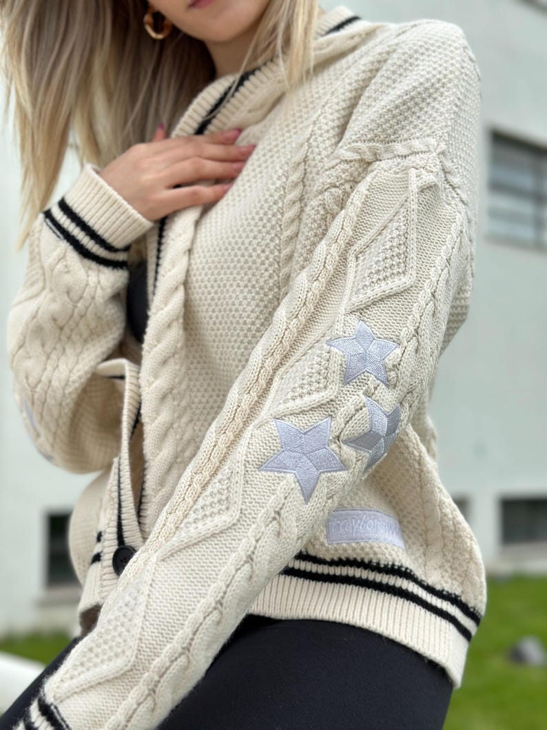 Embroidered Star Cardigan - Folklore Inspired, Eras Tour Outfit image 2