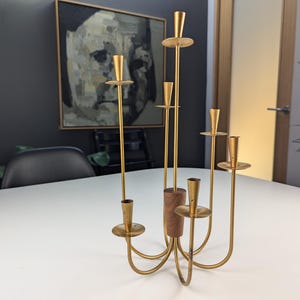 Vintage Gunnar Ander Ystad Metall Mid Century Candelabra Taper Candle Stand