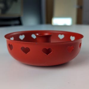 Red hearts candle holder, Made in Sweden