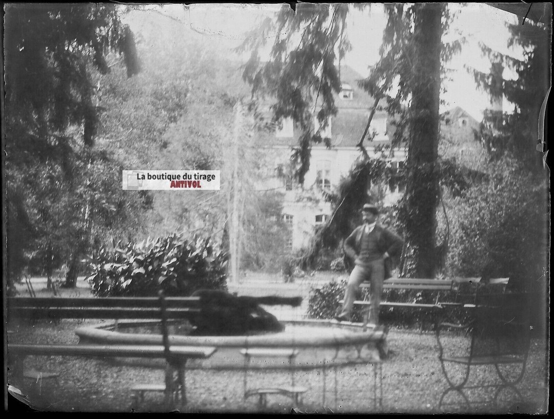 Plaque De Verre Photo Ancienne 9x12 Cm - Scène De Vie Familiale - Négatif Noir Et Blanc - France 1900-1939