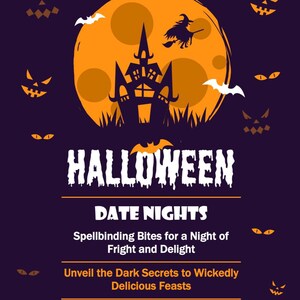 10 tarjetas y libro de recetas para una noche de cita de Halloween