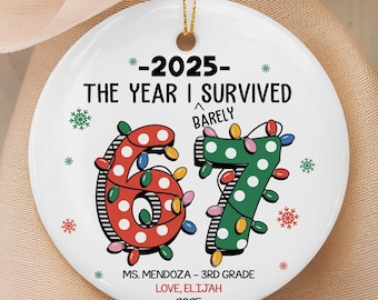 67 Ornament | Funny Kids Christmas Ornament | 2025 Slang Christmas | Funny Teen Grandkid Ornament | Gen Alpha Christmas Gift | 67 Gift
