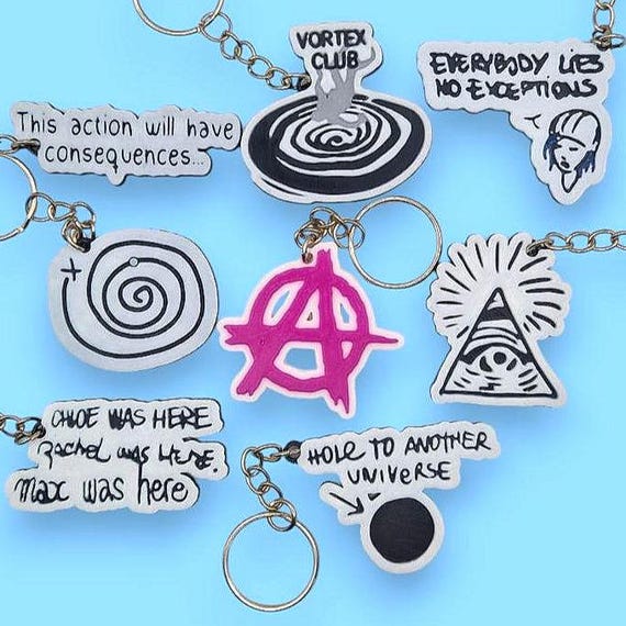 Life is Strange Keyrings: Graffiti Logo Charms, Gaming Gift - Etsy
