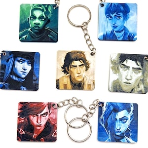 Arcane League of Legends Characters Double Sided Keyring