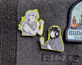 Green Yuri Matching Badges | Tgiwiiwagaa Manga Pin | 3D Printed Charm