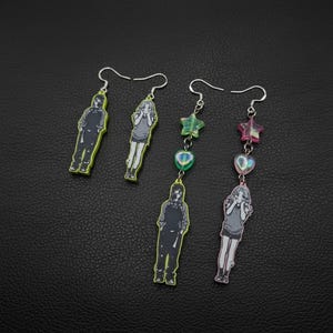 Zielone kolczyki Yuri Mitsuaya | Biżuteria Tgiwiiwagaa | Zawieszka drukowana w 3D | Prezent z mangi i anime
