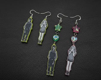 Green Yuri Mitsuaya Earrings |Tgiwiiwagaa Jewellery | 3D Printed Charm | Manga and Anime Gift