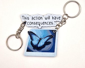 Life Is Strange Blue Butterfly Keyring