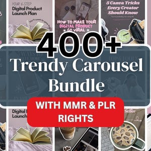 400+ Instagram Carousel Templates | Social Media Canva Bundle (PLR MRR Digital Download)